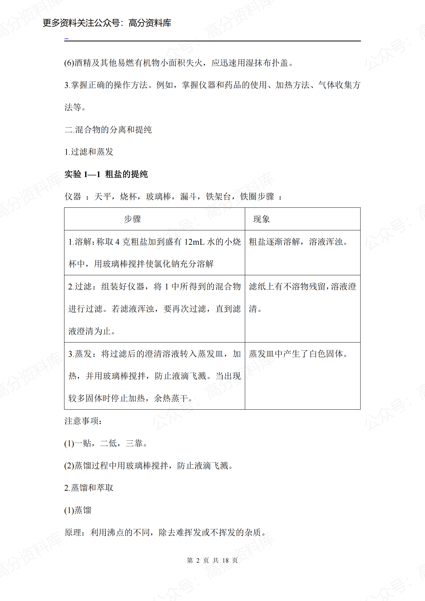 高中化学-化学必修一知识点总结插图高中化学1