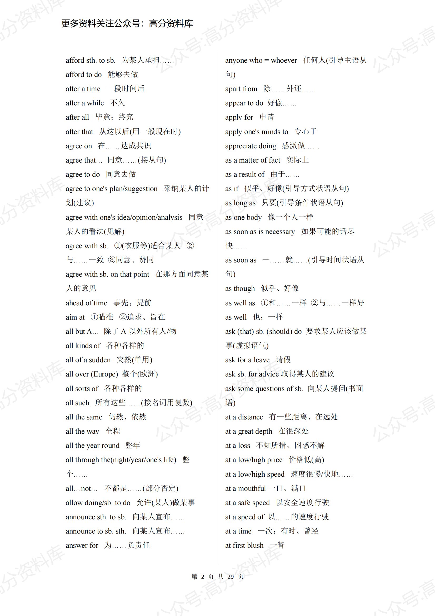 高中英语-高考重点短语汇总插图高中英语1