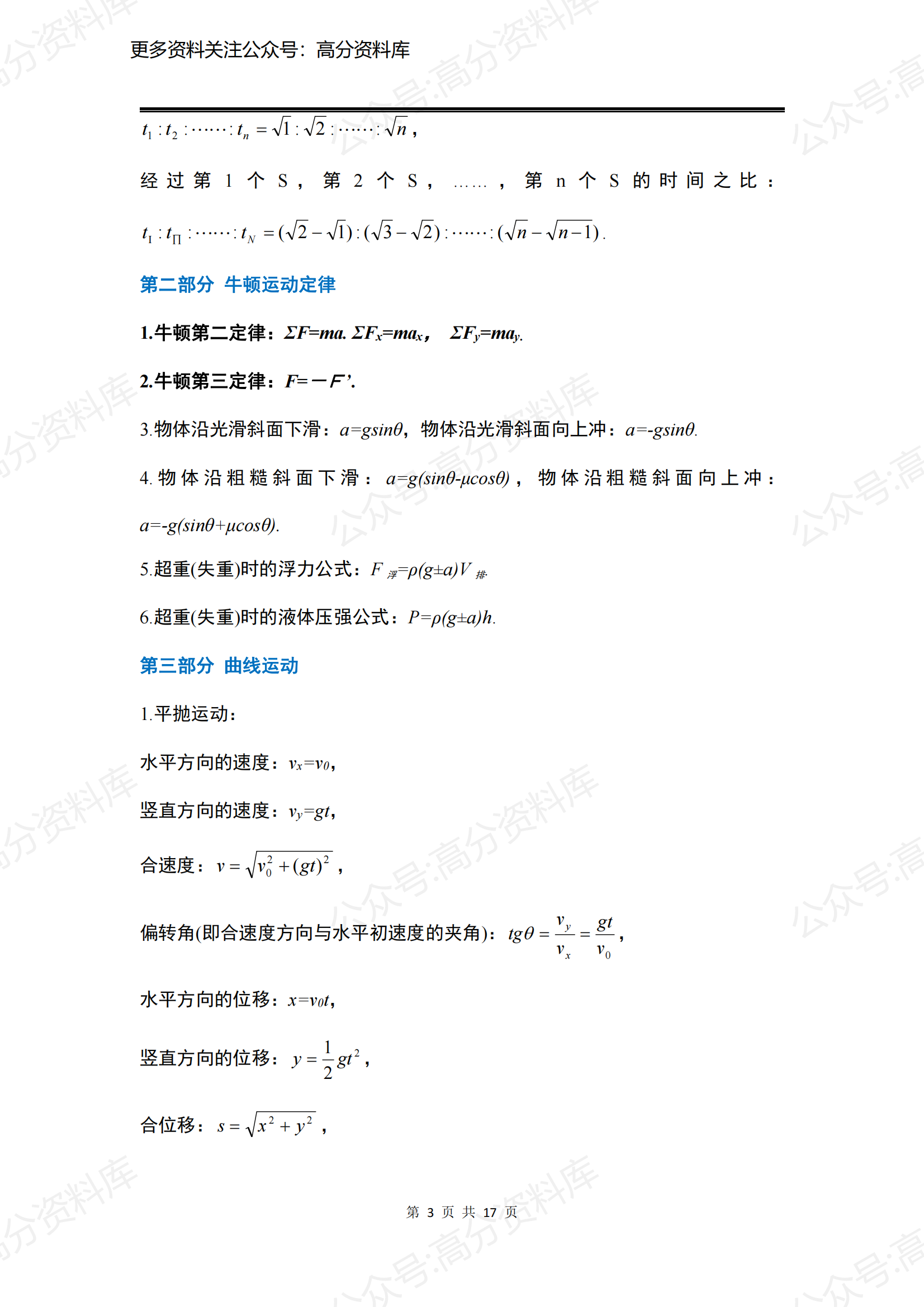 高中物理-所有重点公式汇编插图高中物理2