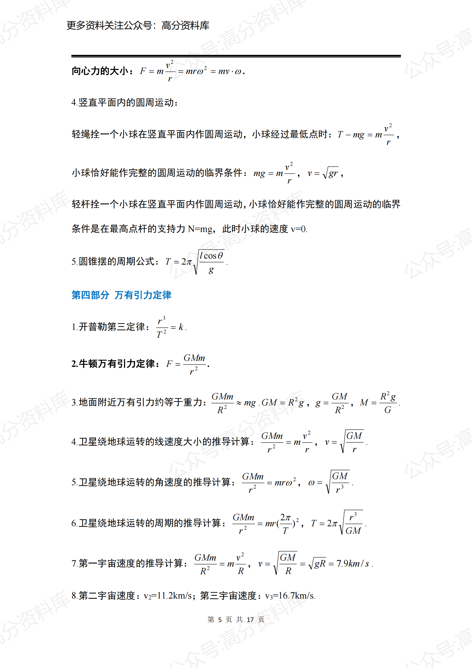 高中物理-所有重点公式汇编插图高中物理4