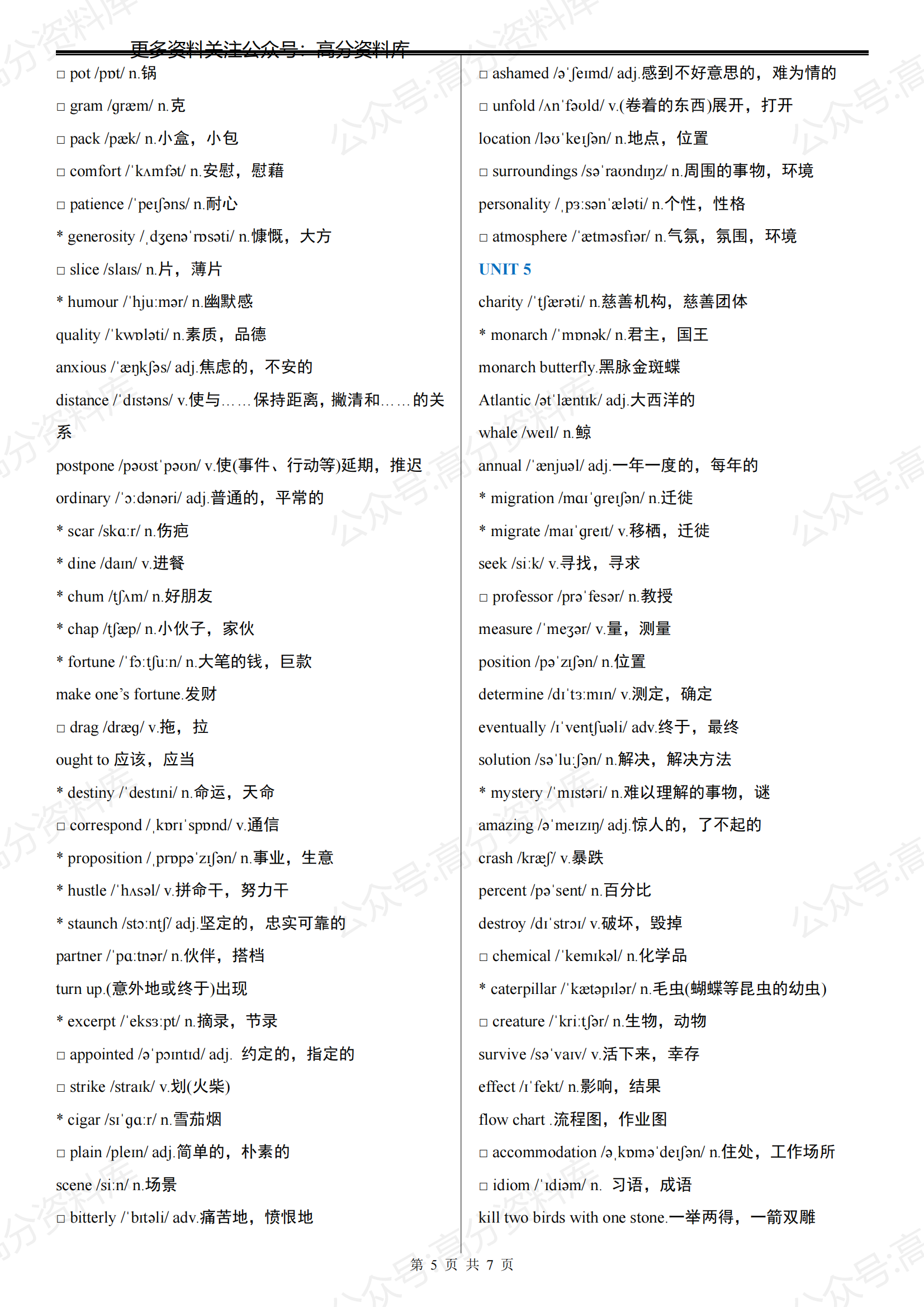 高中英语-外研版高中英语必修第一册单词汇总(2019最新版)插图高中英语4