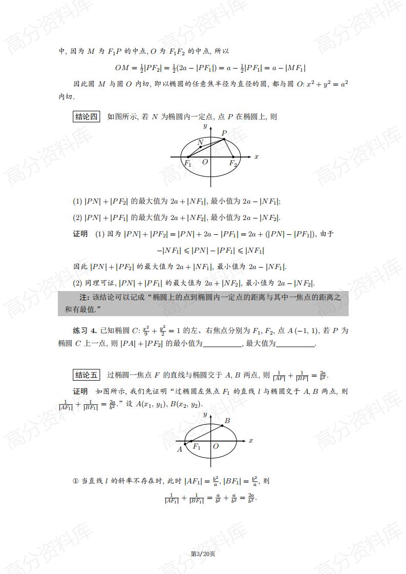 高中数学-高中数学圆锥曲线的常见结论插图高中数学2