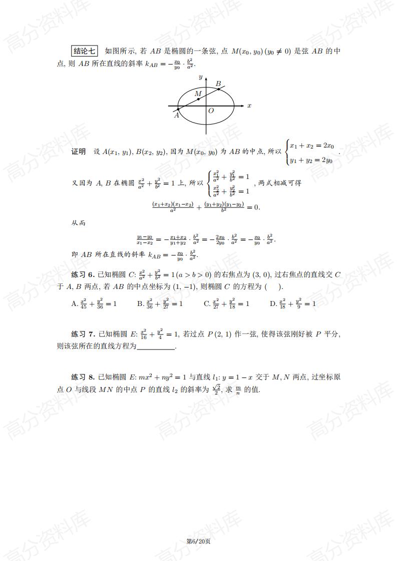 高中数学-高中数学圆锥曲线的常见结论插图高中数学5