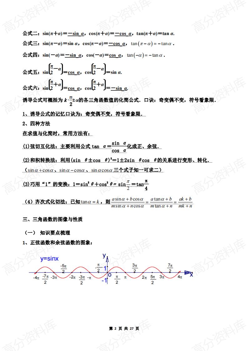 高中数学-人教版高一数学下学期期末知识点复习插图高中数学1