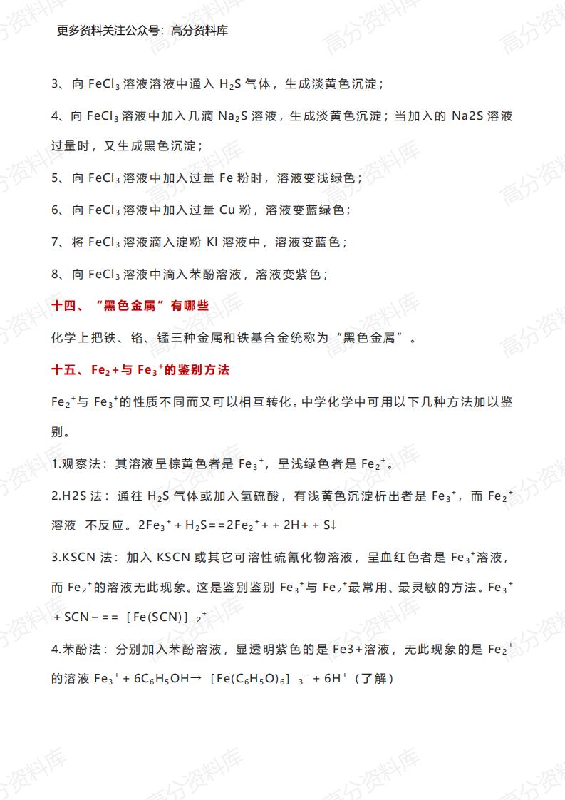 高中化学-30个专题知识总结插图高中化学6