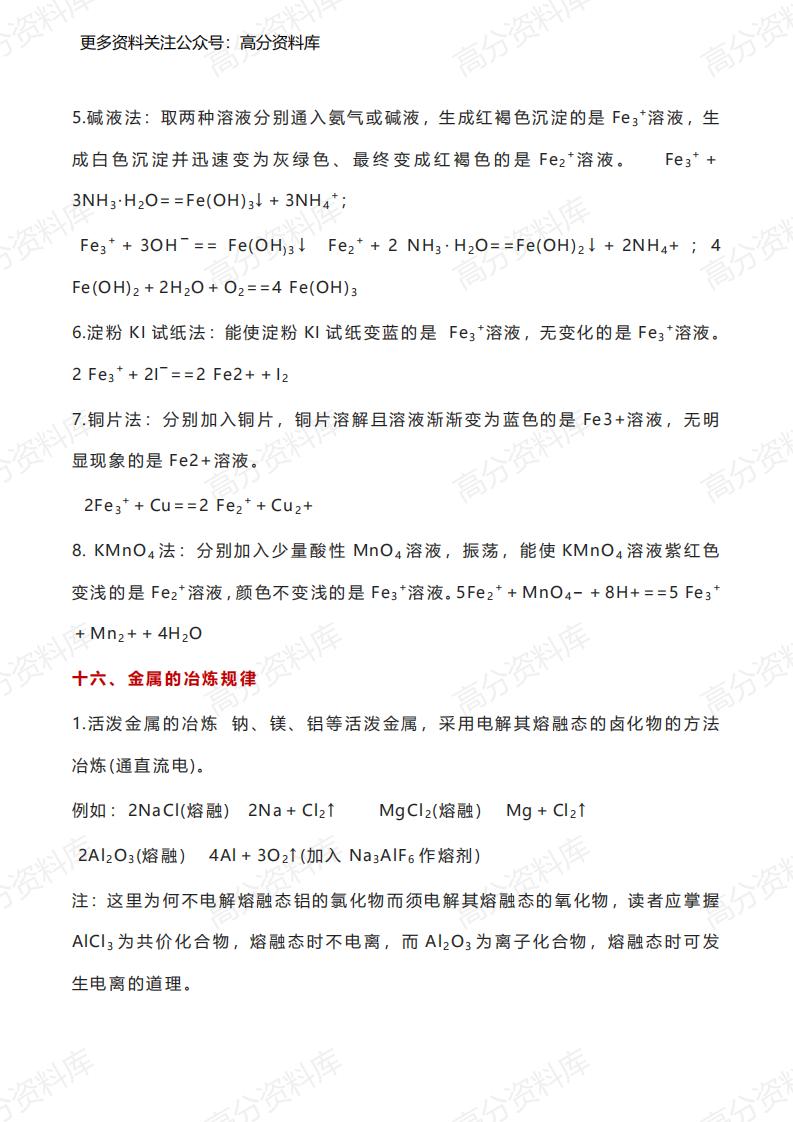 高中化学-30个专题知识总结插图高中化学7