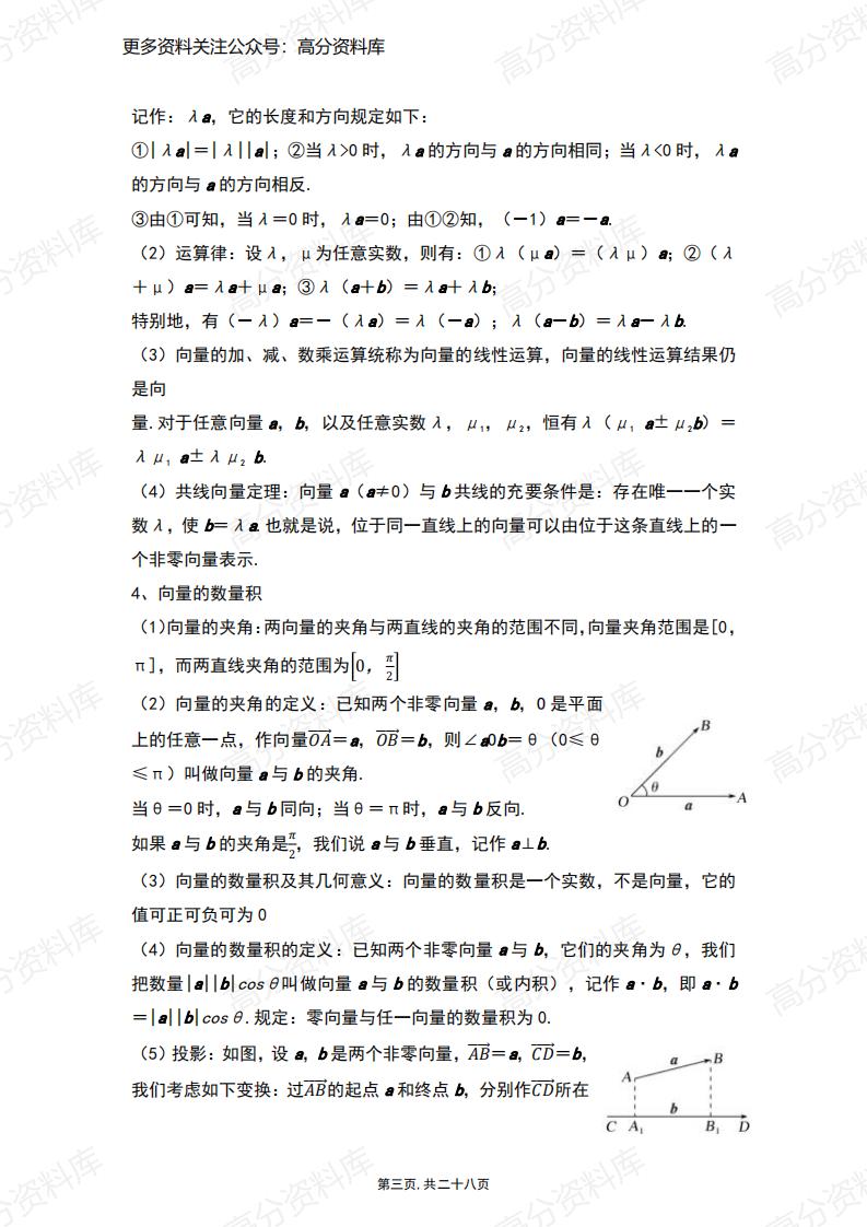 高中数学-人教A版（2019）必修第二册知识点总结（28页）插图高中数学2