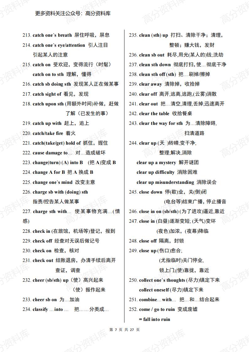 高中英语-新课标高中教材1030个短语大汇总插图高中英语6