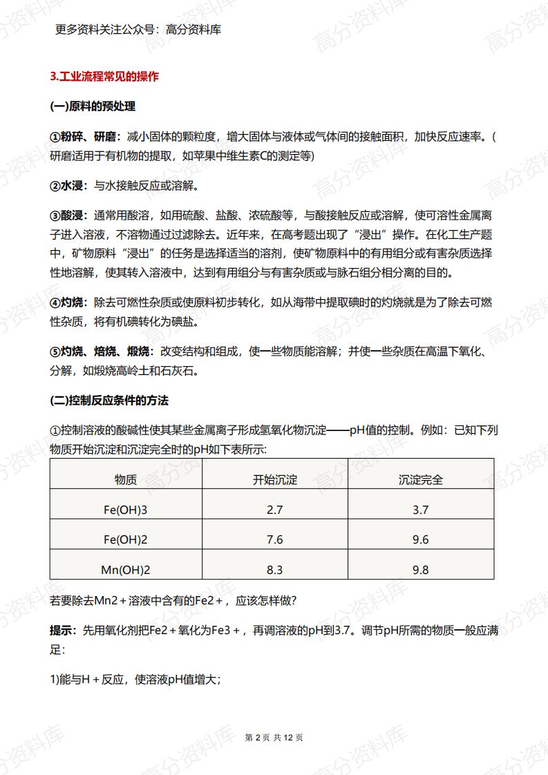 高中化学-工业流程题解题攻略与答题技巧插图高中化学1
