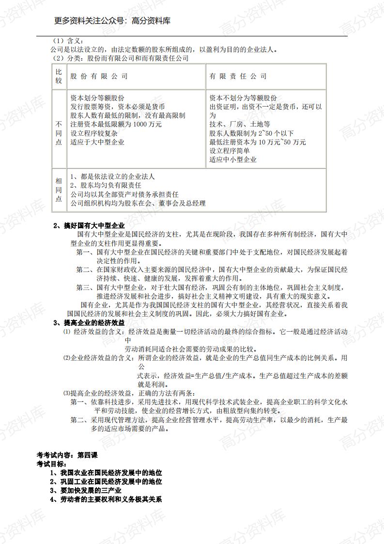 高中政治-人教版会考复习资料全套插图高中政治3