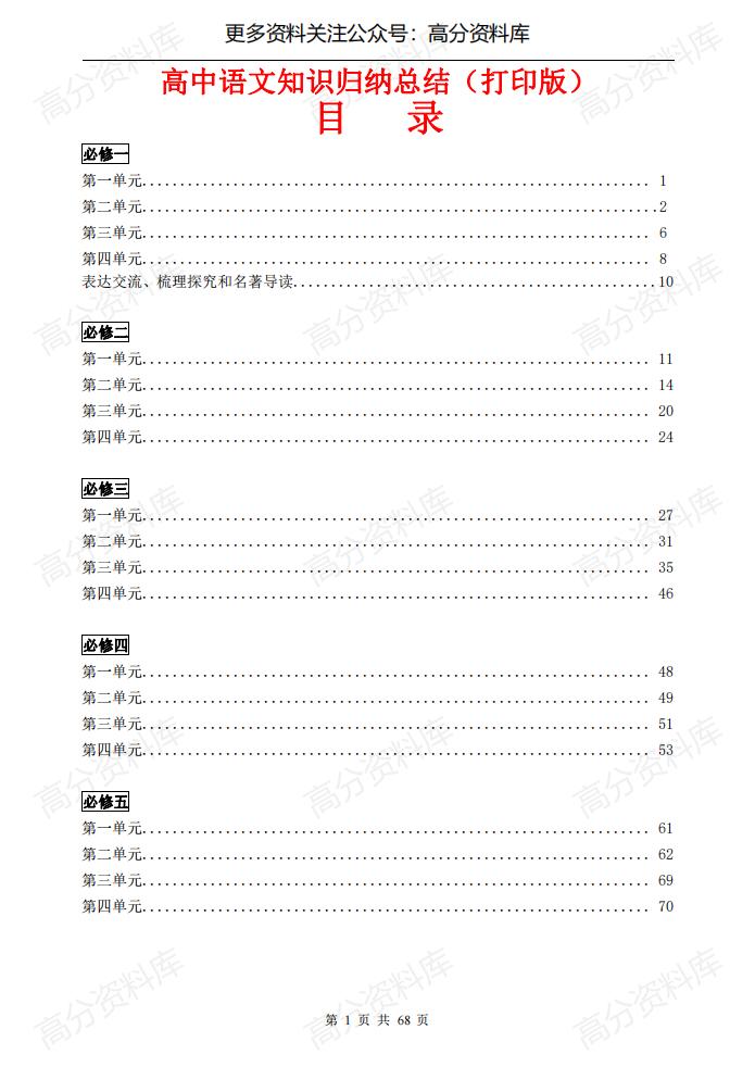 高中语文-三年知识点归纳汇总（超详）-言心吖资料库