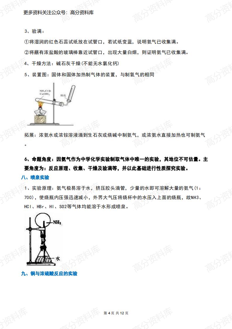高中化学-高考常考20个化学实验总结插图高中化学3