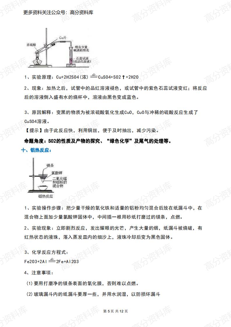 高中化学-高考常考20个化学实验总结插图高中化学4