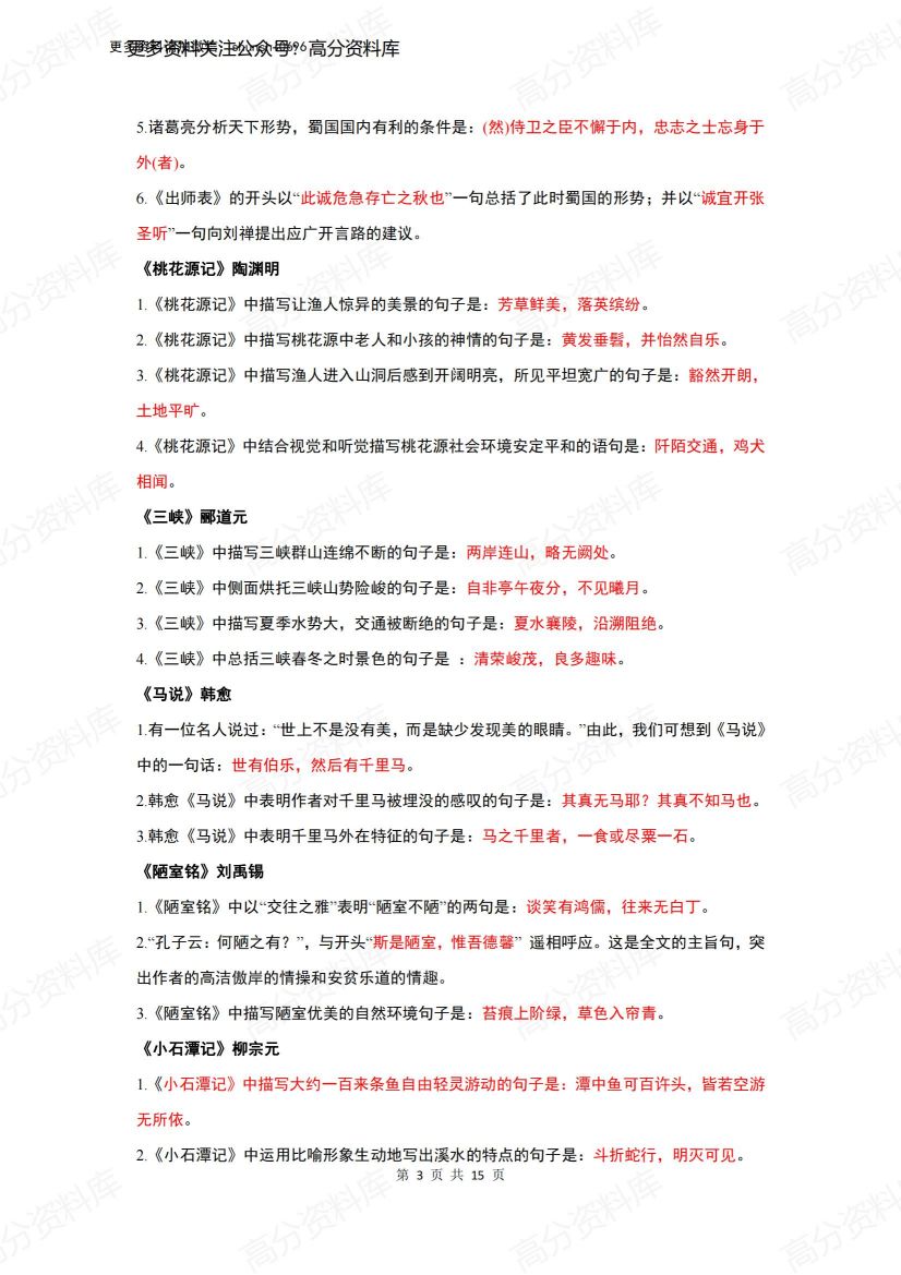 高中语文-高考语文古诗词必背重点提纲插图高中语文2