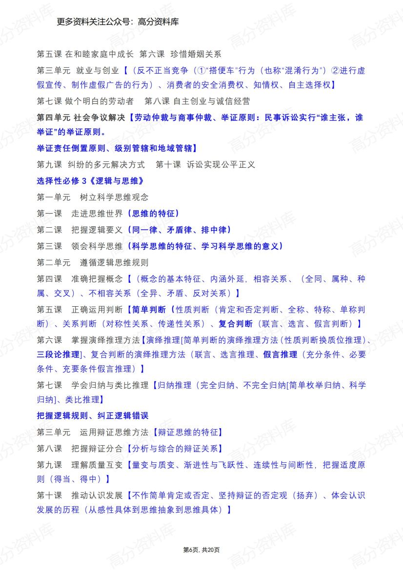 高中政治-教材7本书主要线索指引插图高中政治5