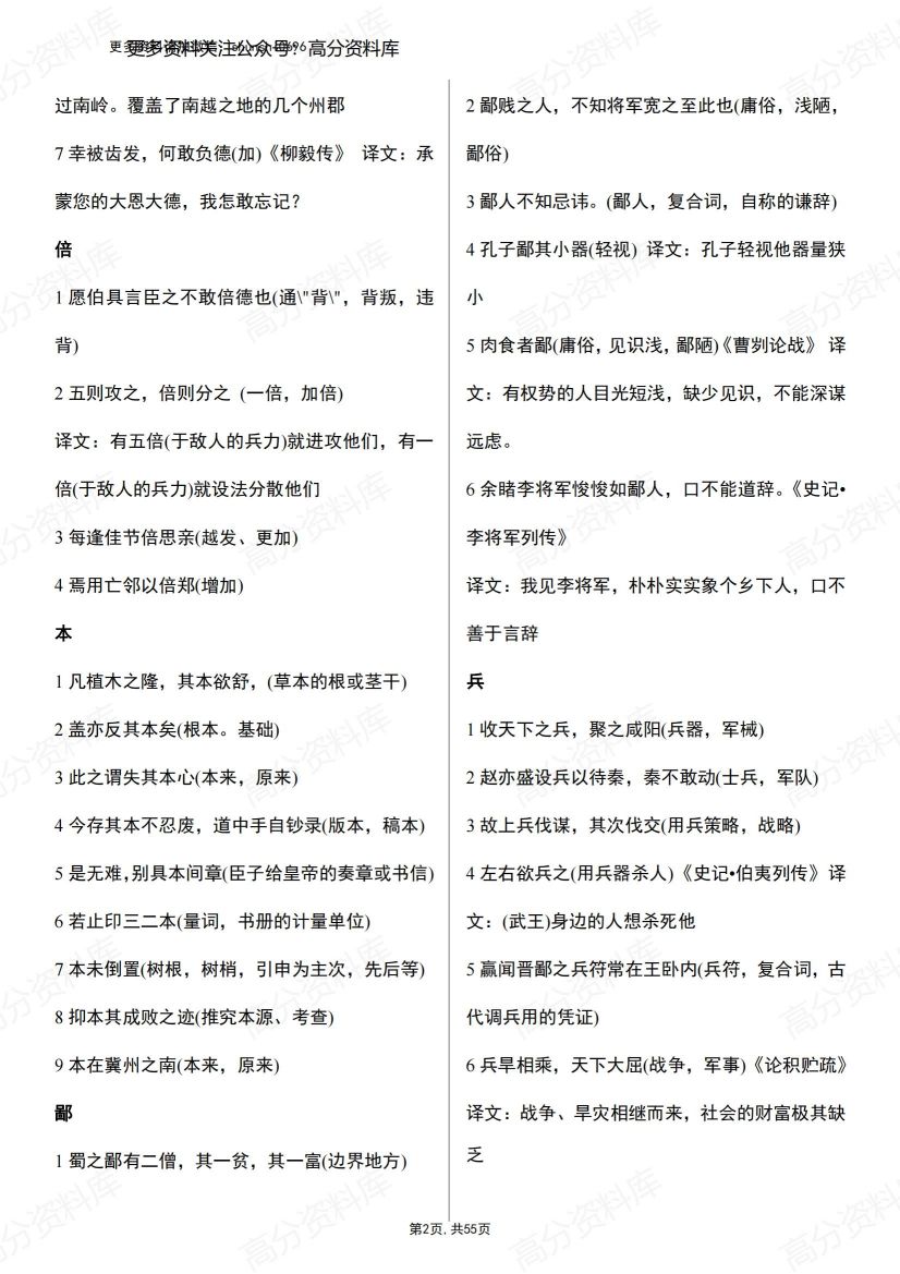高中语文-高考语文文言文120实词和18虚词插图高中语文1