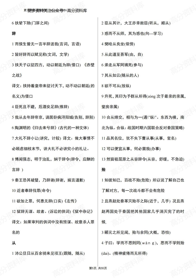 高中语文-高考语文文言文120实词和18虚词插图高中语文4