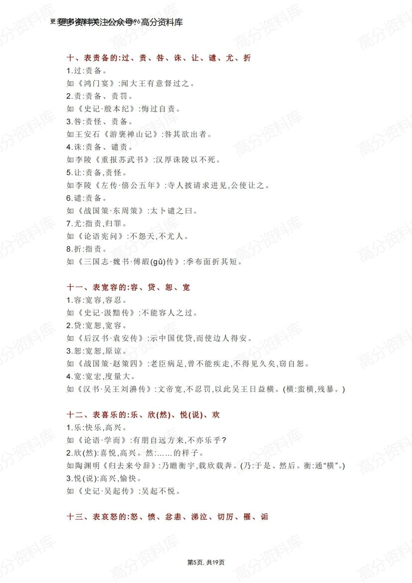 高中语文-48组文言高频词超全归类插图高中语文4