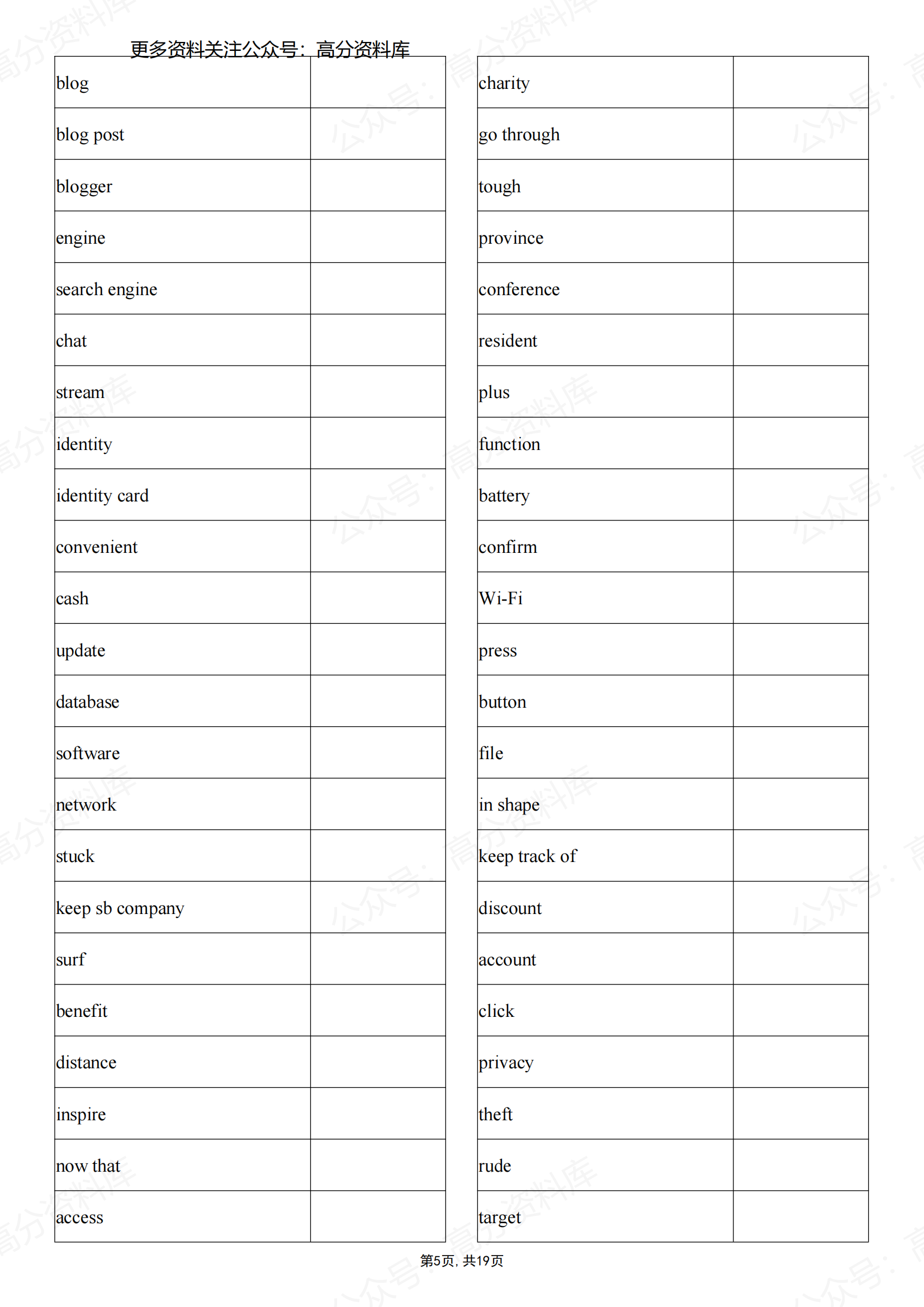 高中英语-新人教版英语必修第二册单词默写版插图高中英语4
