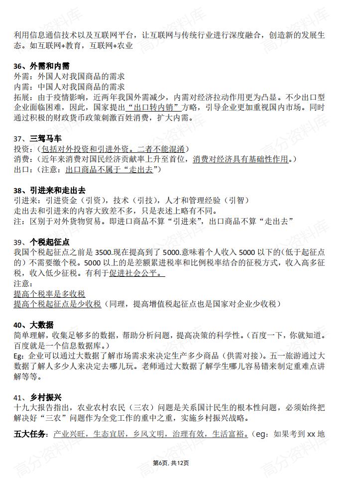 高中政治-高考重要时政热点词汇总结插图高中政治5