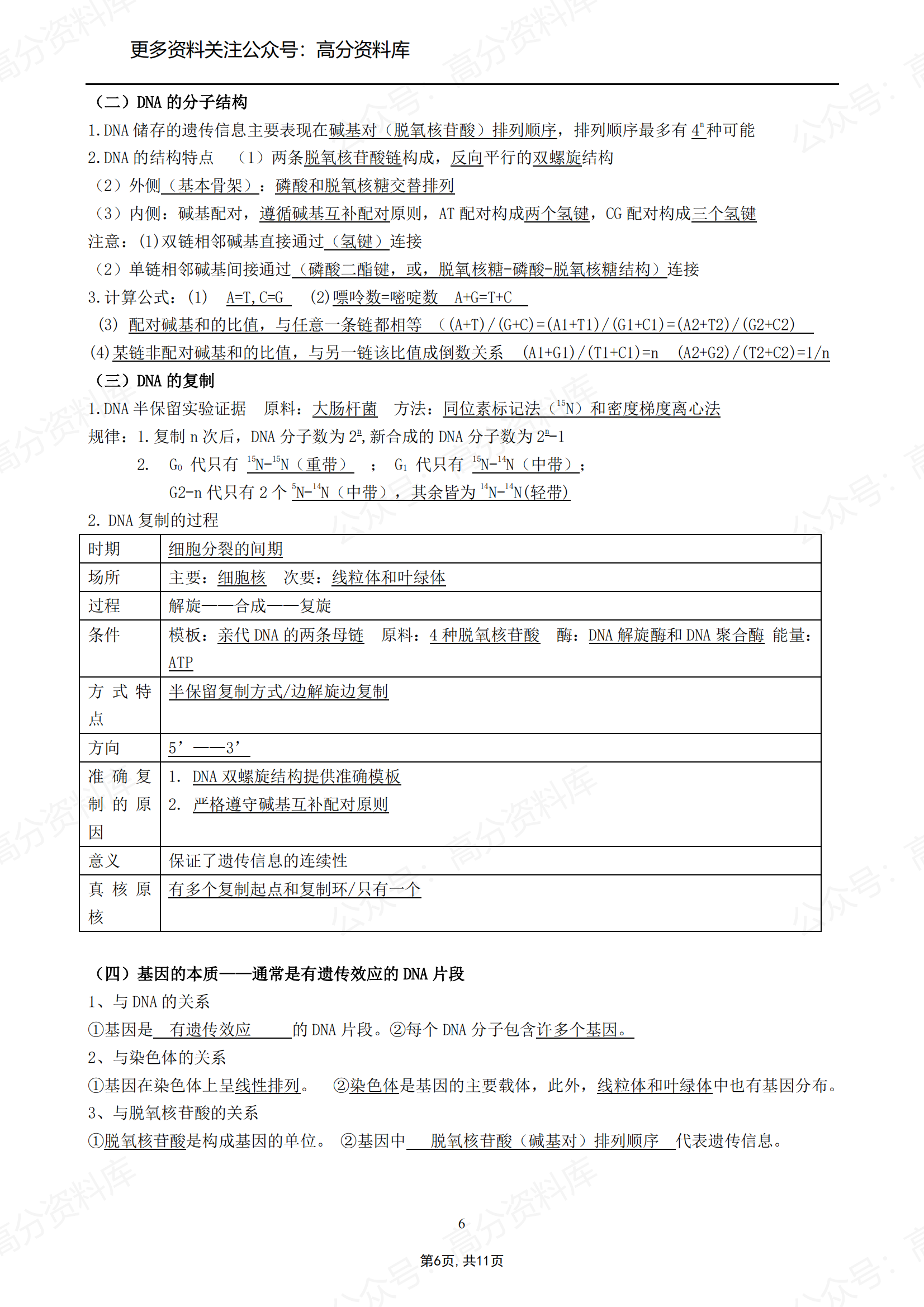 高中生物-人教版必修二必背知识清单教师版插图高中生物5