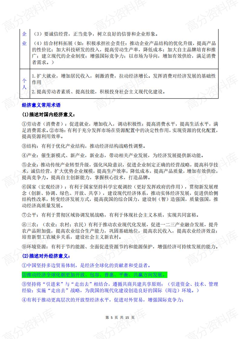 高中政治-2024届高考政治核心必备知识插图高中政治4