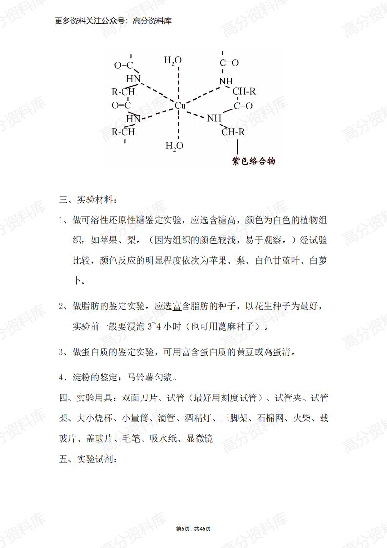 高中生物-高中实验重点大全插图高中生物4