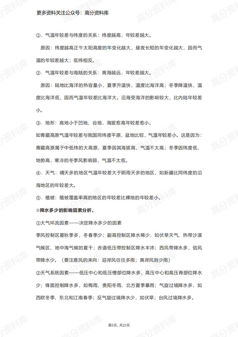 高中地理-干货高三地理复习简答题答题模版（共23页）插图高中地理4