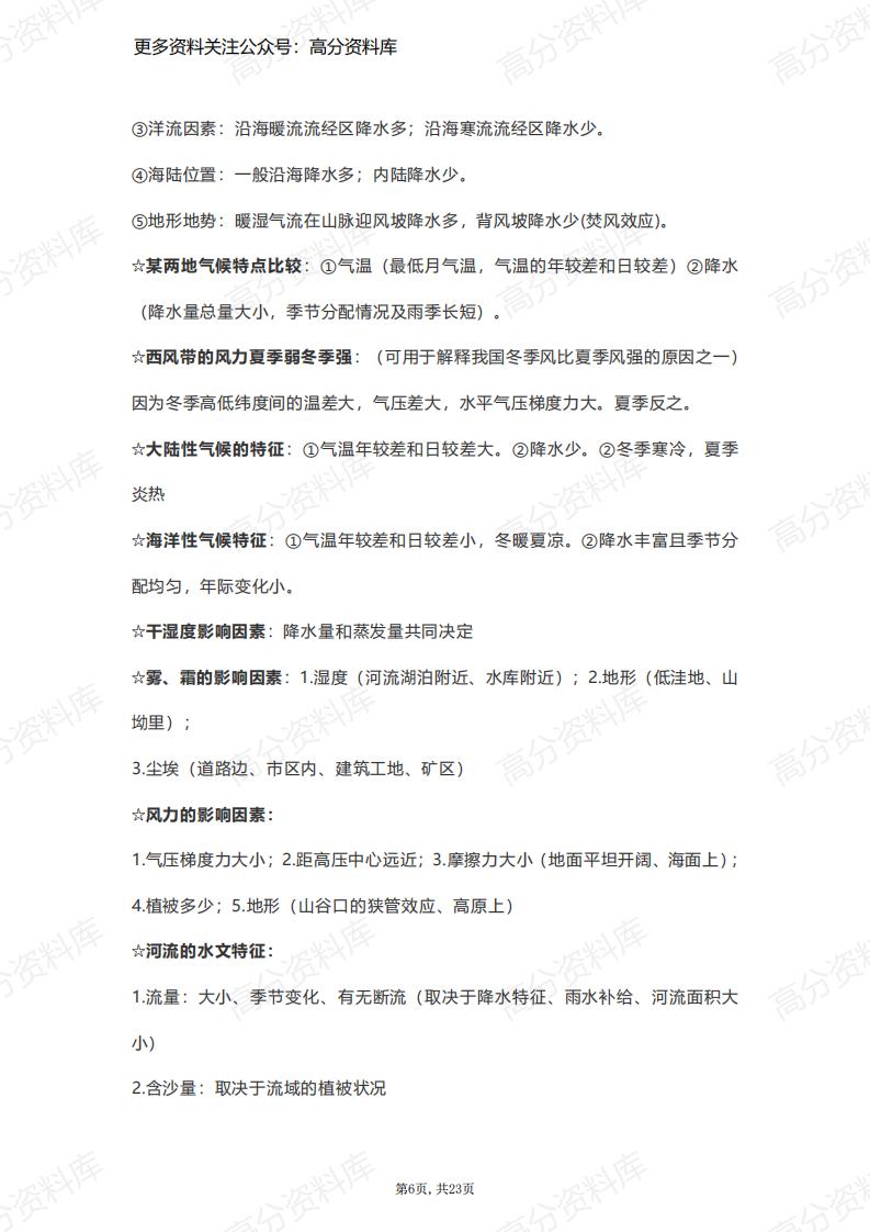 高中地理-干货高三地理复习简答题答题模版（共23页）插图高中地理5