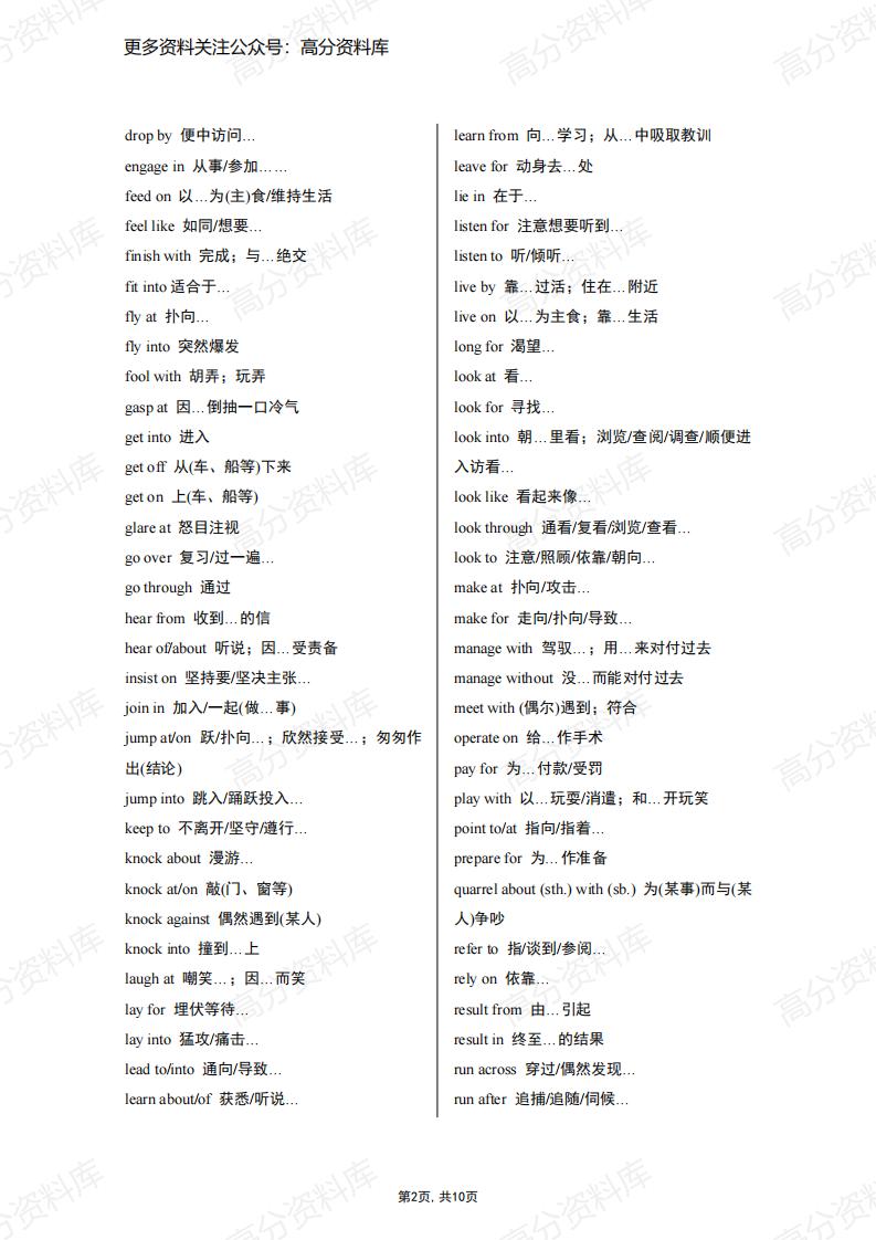 高中英语-动词短语分类插图高中英语1