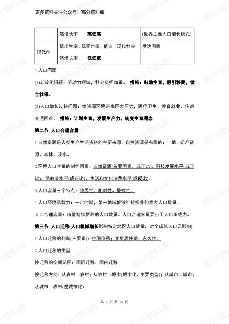 高中地理-湘教版必修2知识点梳理插图高中地理1