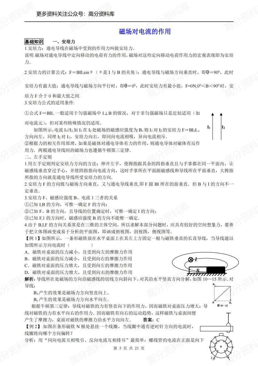 高中物理-磁场专题知识总结插图高中物理4