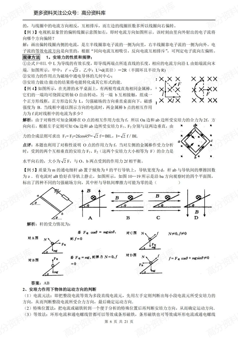 高中物理-磁场专题知识总结插图高中物理5