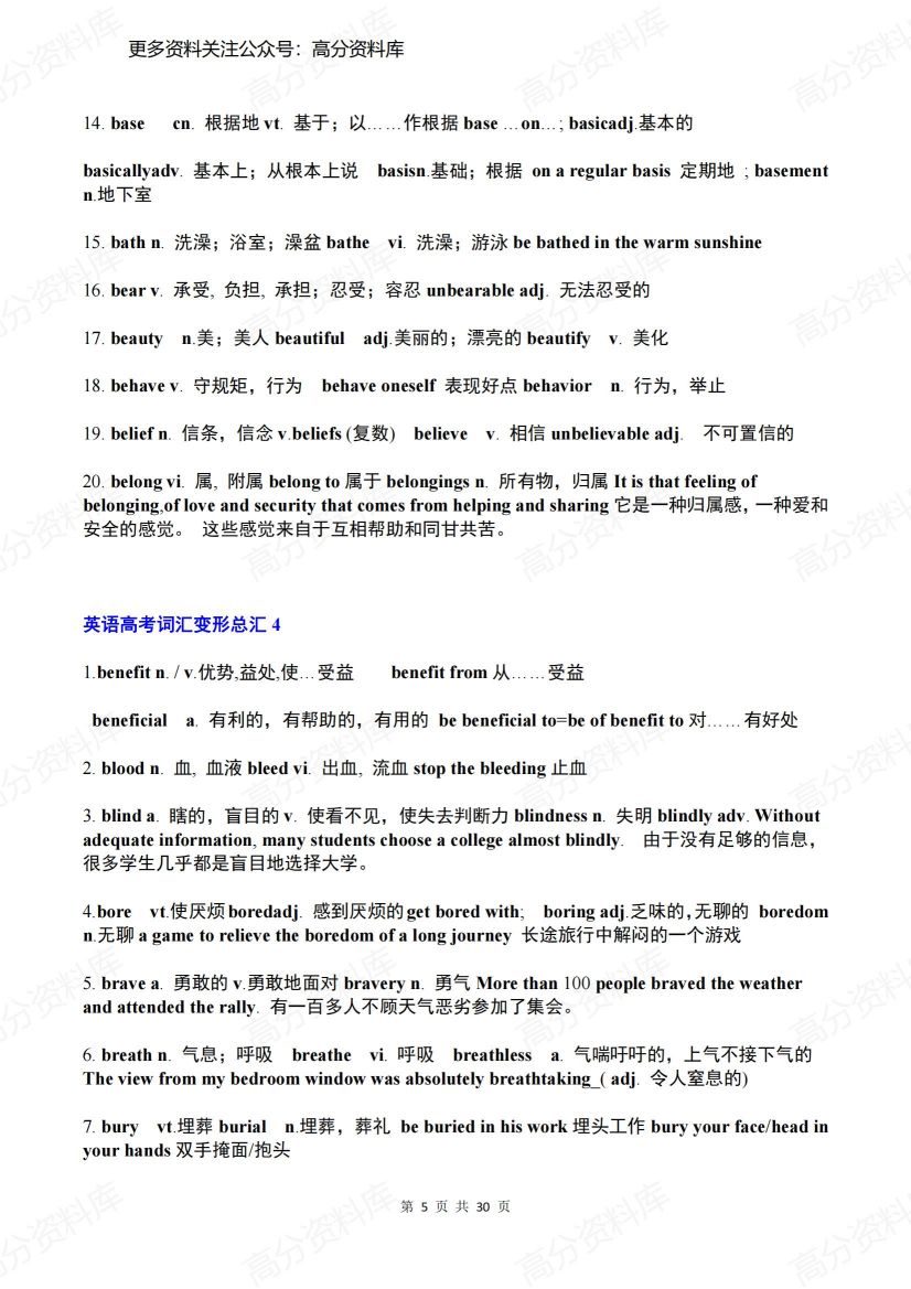 高中英语-高考英语426个词汇变形汇总插图高中英语4