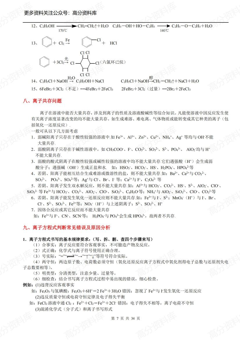 高中化学-人教版知识点详细总结插图高中化学6