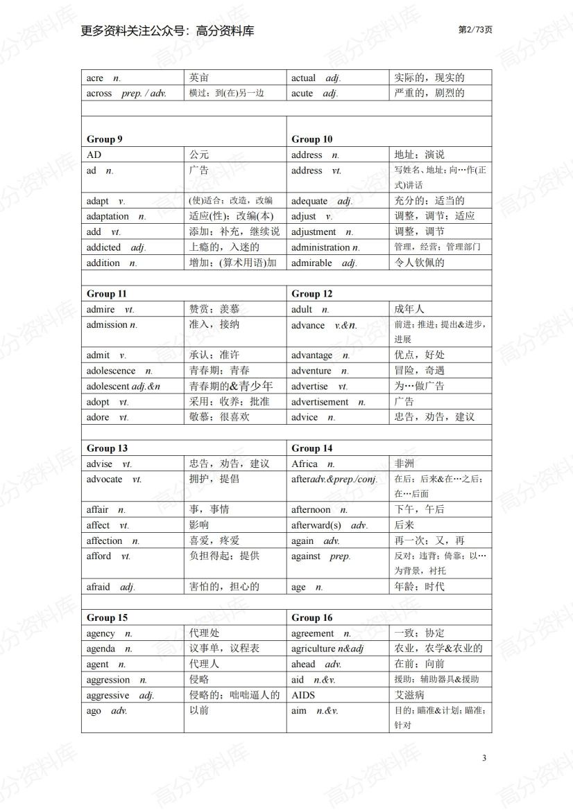 高中英语-高考英语必背词汇3500插图高中英语1
