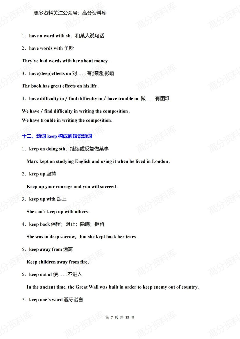 高中英语-高考重要短语动词强化记忆（共24组）插图高中英语6