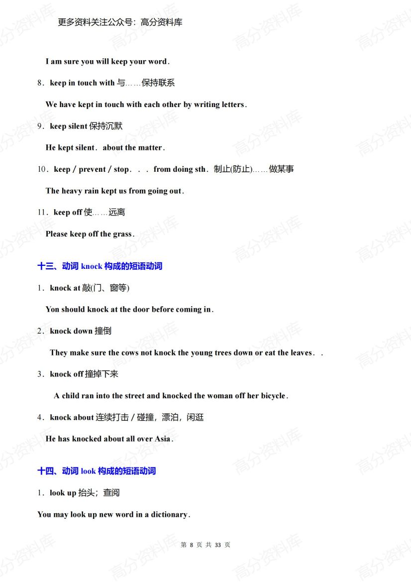 高中英语-高考重要短语动词强化记忆（共24组）插图高中英语7