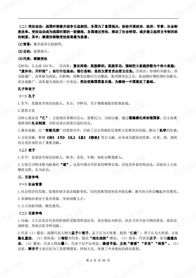高中历史-新教材《中外历史纲要上》各单元知识点总结插图高中历史5