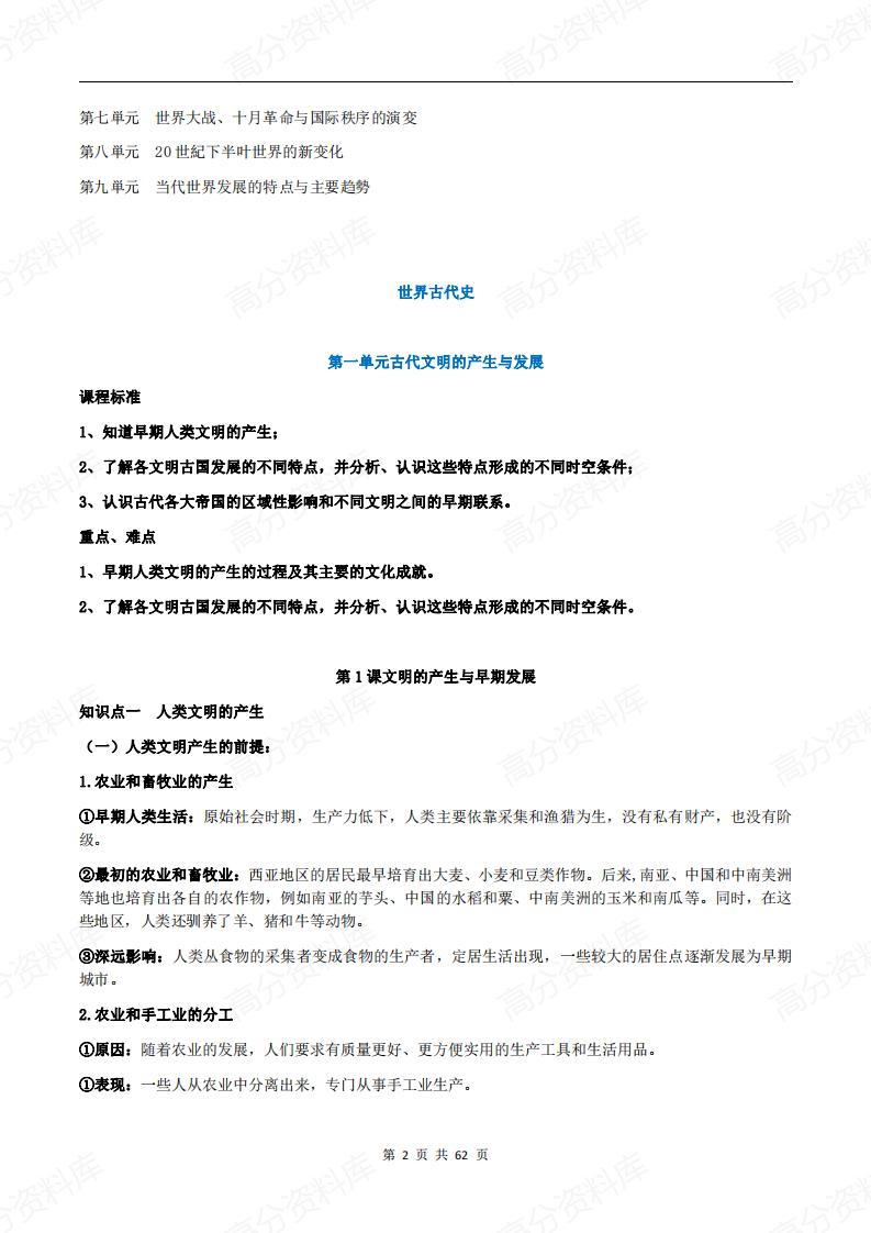 高中历史-新教材《中外历史纲要下》各单元知识点总结插图高中历史1