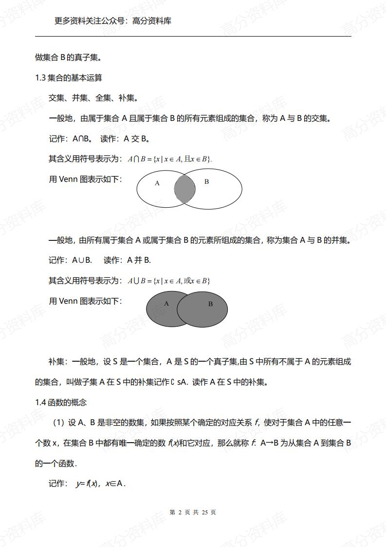 高中数学-人教版必修一、二知识点梳理插图高中数学1