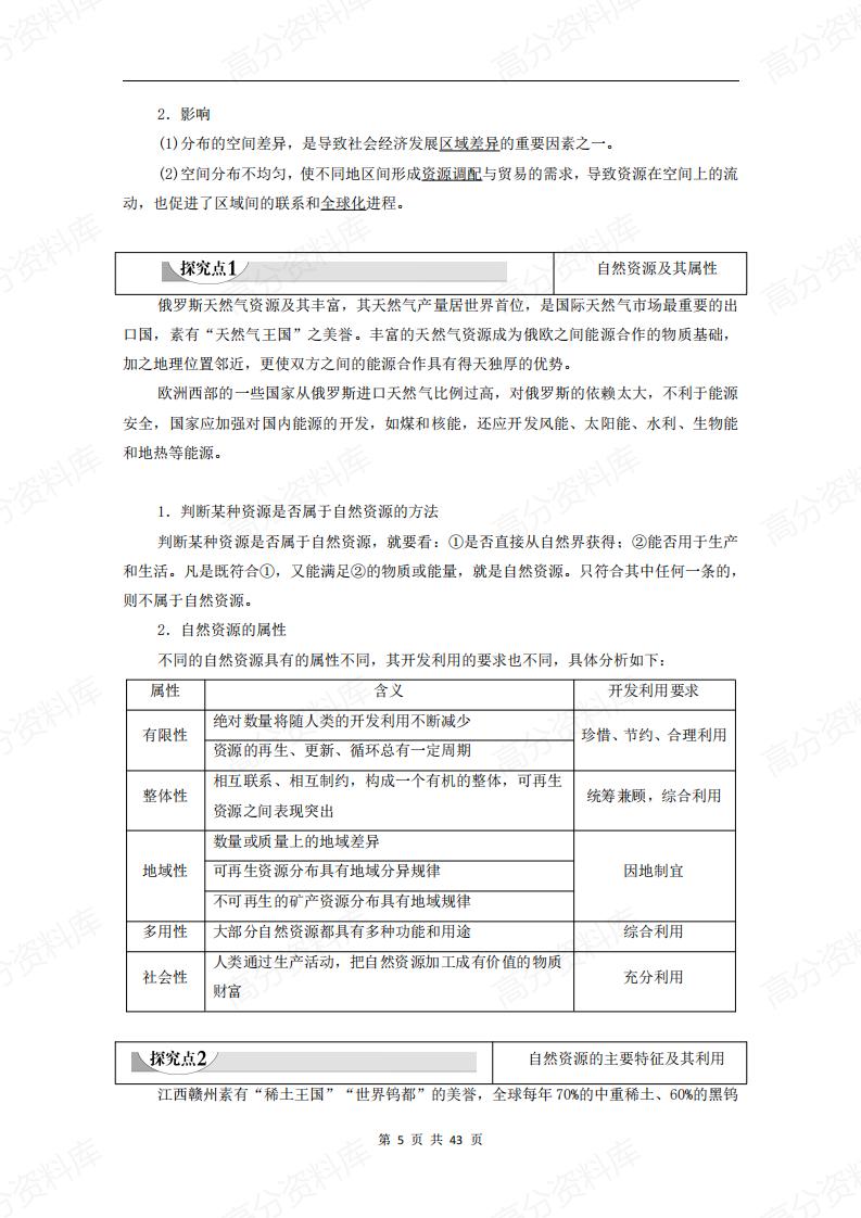 高中地理-新教材人教版（2019）选修3《资源、环境与安全》知识梳理插图高中地理4