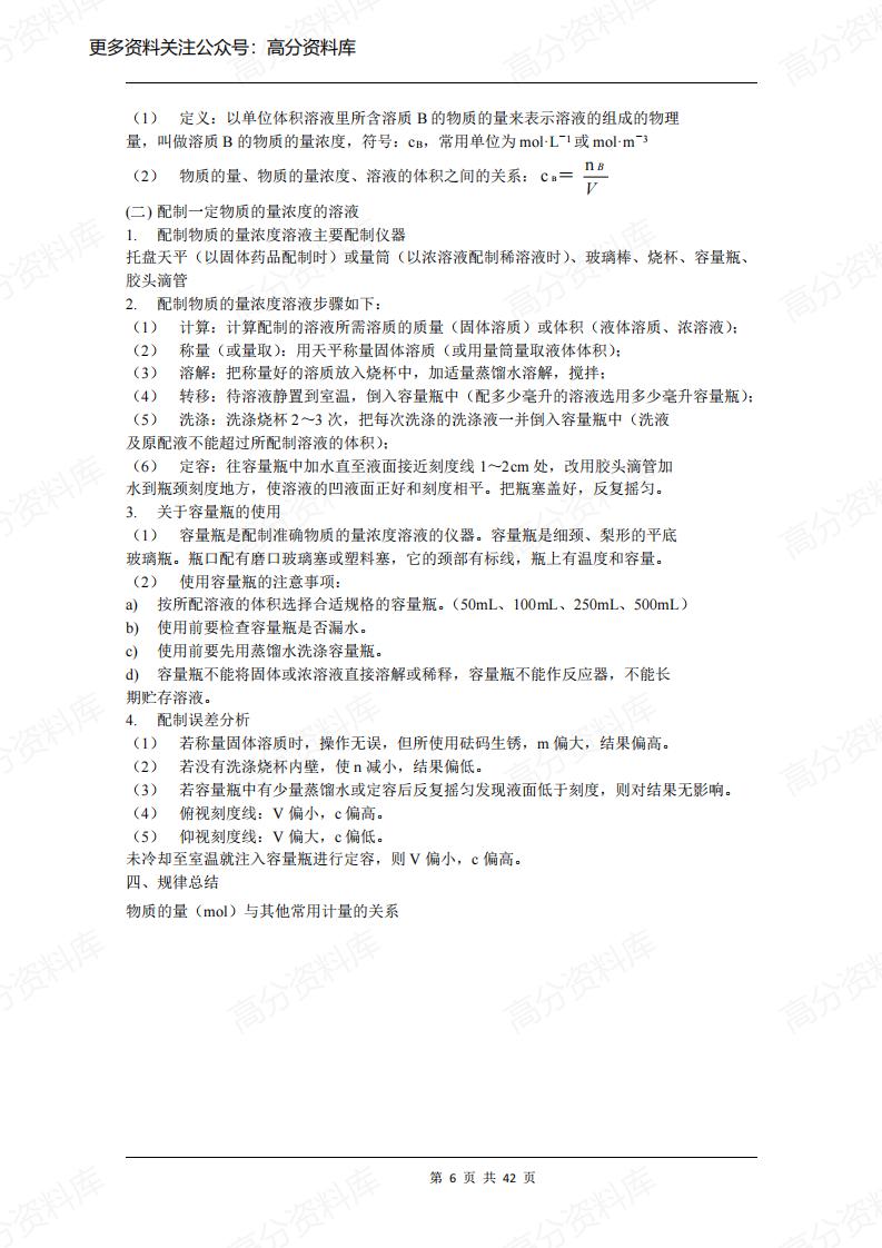 高中化学-苏教版必修1+2知识点总结插图高中化学5