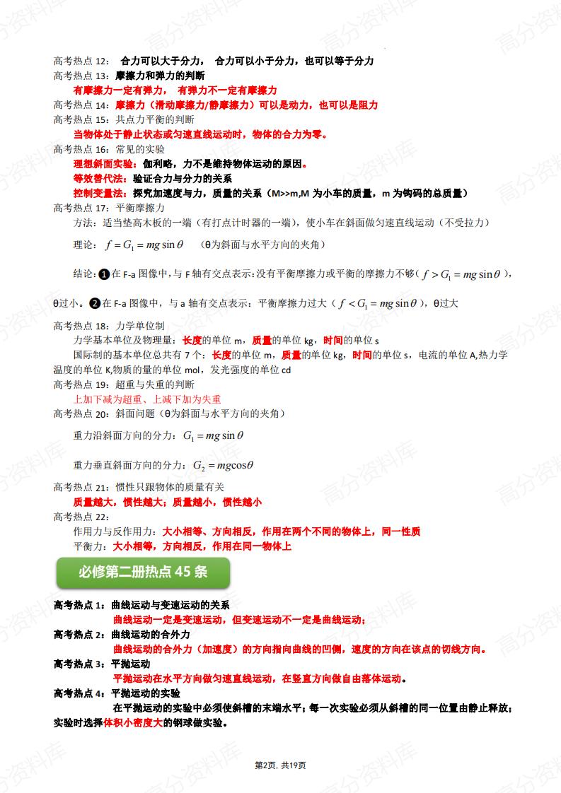 高中物理-高考一轮复习知识清单插图高中物理1