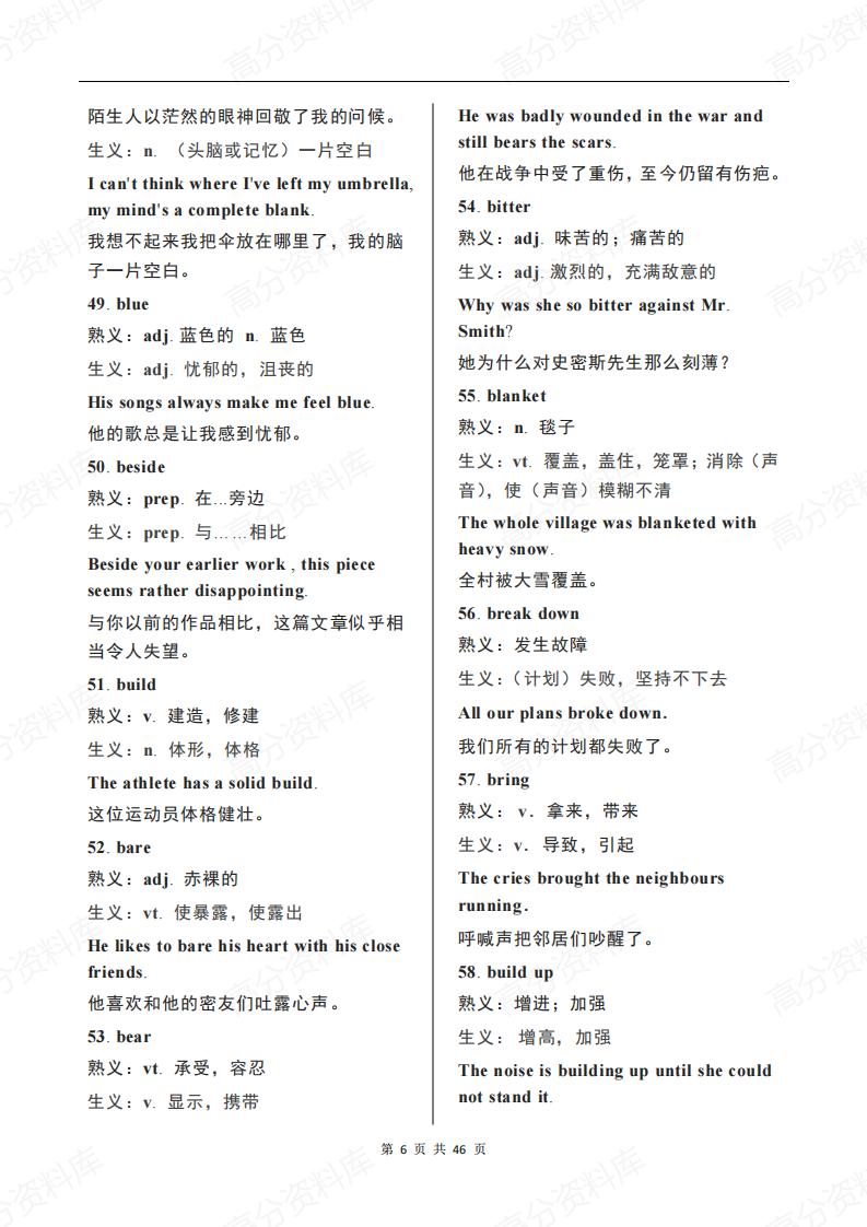 高中英语-高考常考419个熟词生义插图高中英语5