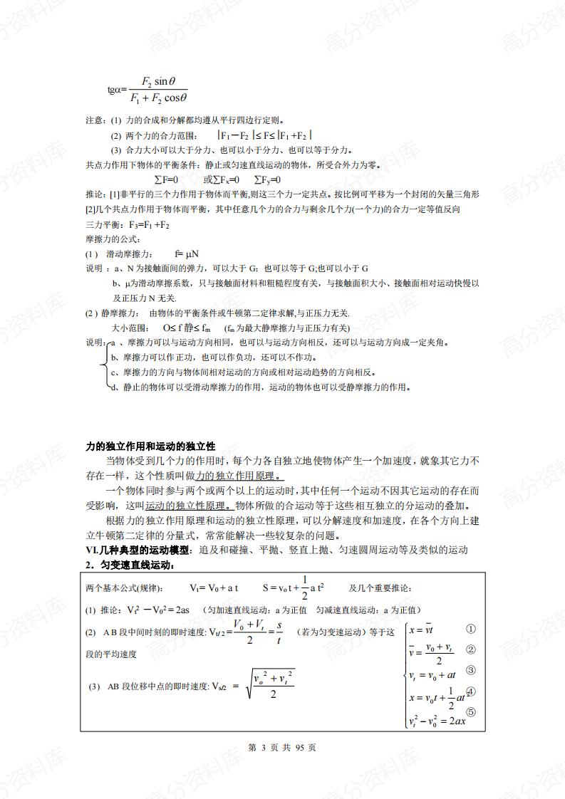 高中物理-知识点归纳总结（详细版）插图高中物理2