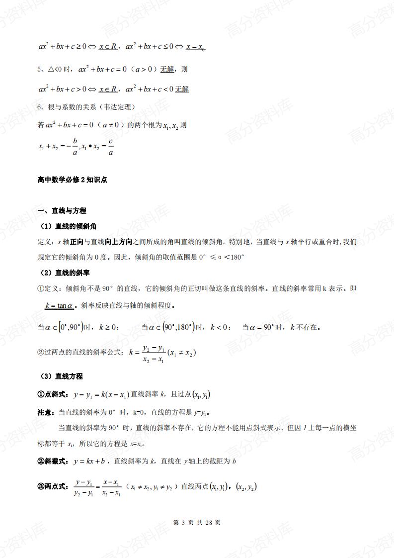 高中数学-全部知识点整理插图高中数学2