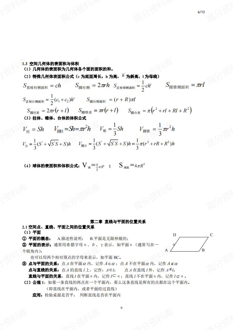 高中数学-人教A版数学必修二知识点插图高中数学5
