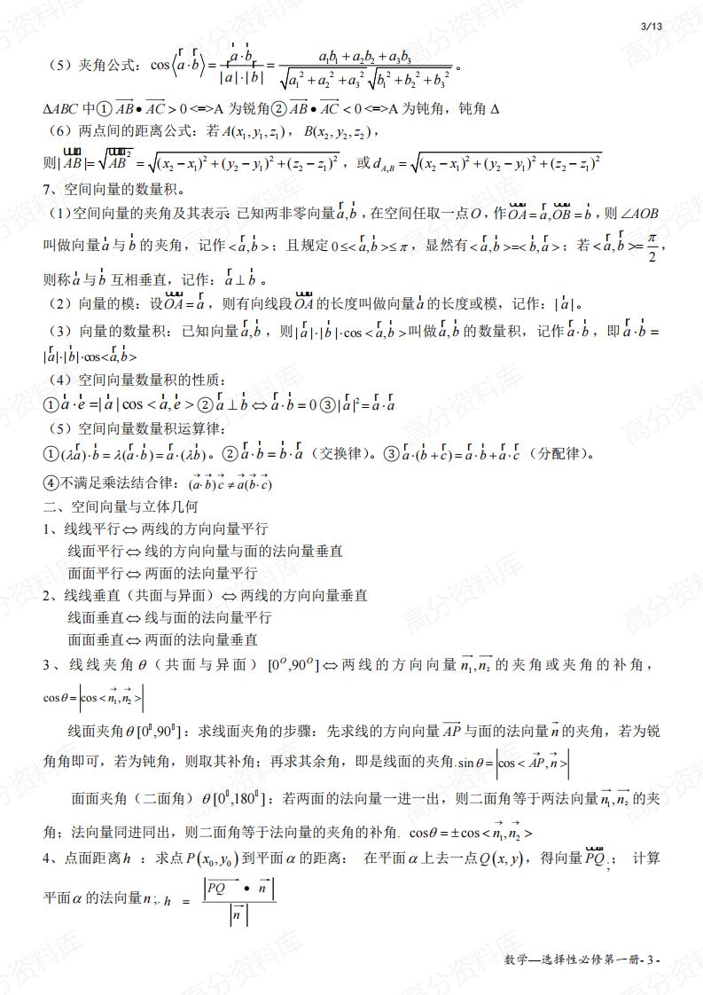 高中数学-人教A版数学选择性必修一知识点插图高中数学2