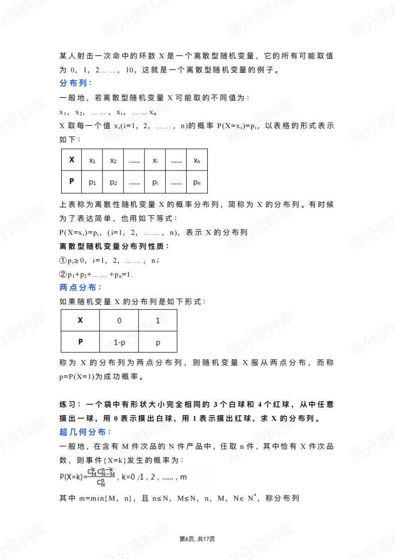 高中数学-人教A版选择性必修三知识点插图高中数学5
